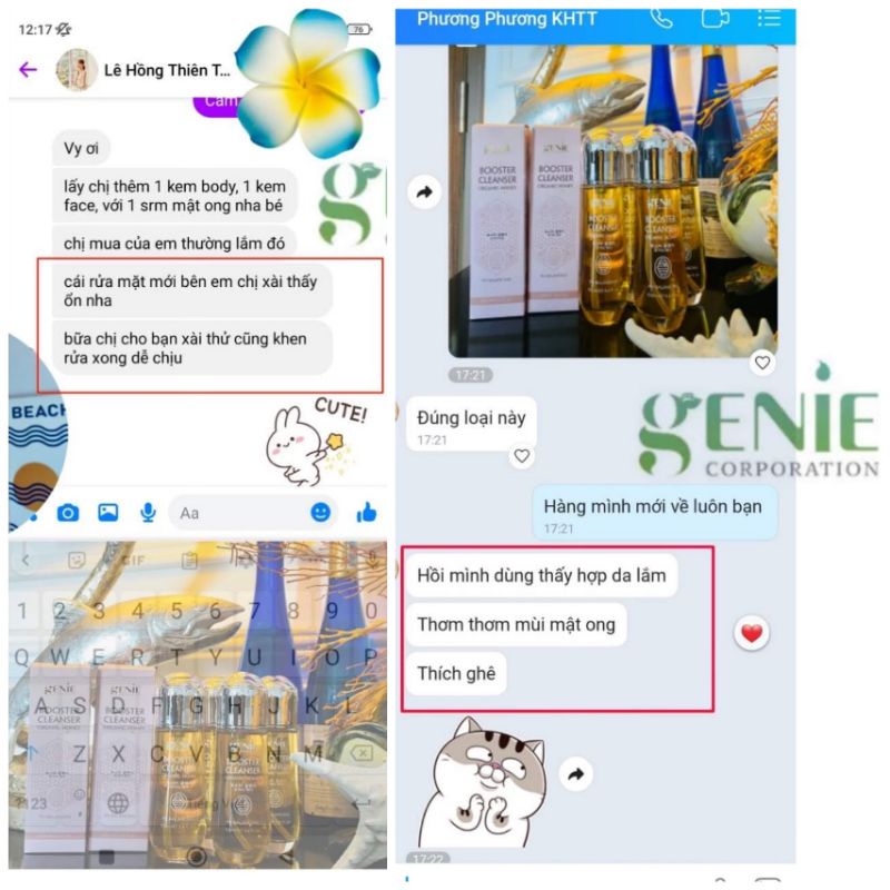 Sữa rửa mặt Genie Booster cleanser chiết xuất mật ong CHÍNH HÃNG Hàn Quốc
