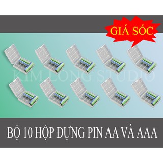 Combo 10 hộp đựng pin AA và AAA cao cấp