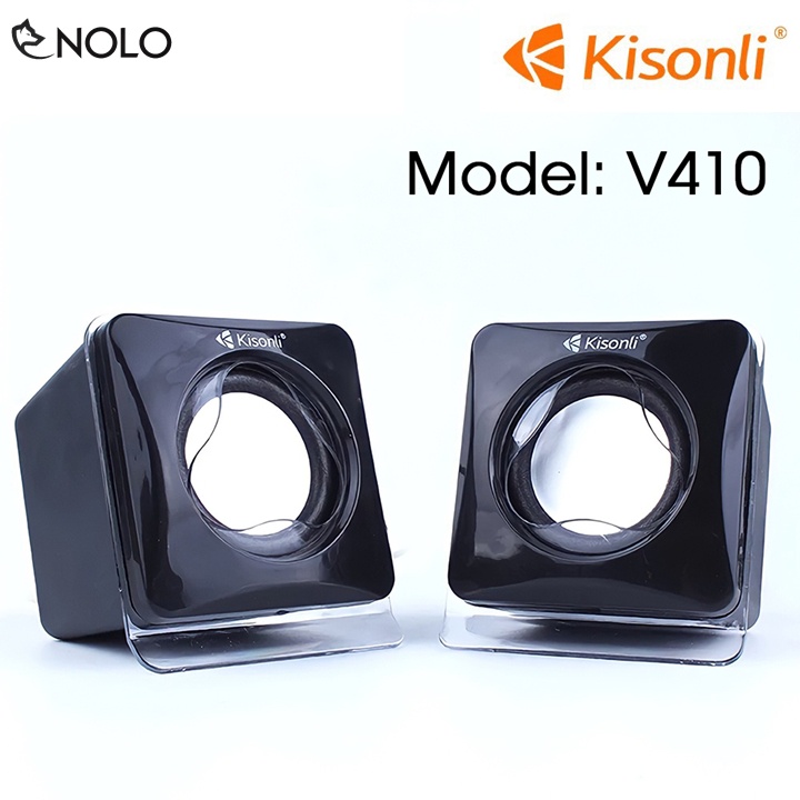 Loa Vi Tính 2 Cái 2.0 Kisonli Model V410 Công Suất 3W x 2 Loa Nguồn USB 5V