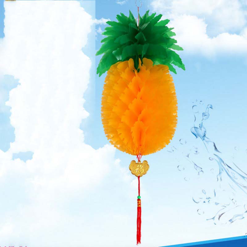 Lồng đèn giấy 20/30cm họa tiết tổ ong/quả dứa sáng tạo phong cách Trung Hoa mừng năm mới