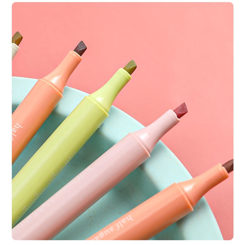 Set bút highlight pastel dạ quang nhiều màu sắc cute dễ thương