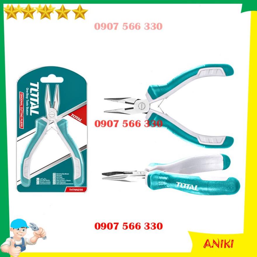Kềm răng cắt đứt mũi cong nhọn mini 115mm nhiều loại Total Ingco kìm dẹp uốn vòng đầu bóng chống gỉ 12345