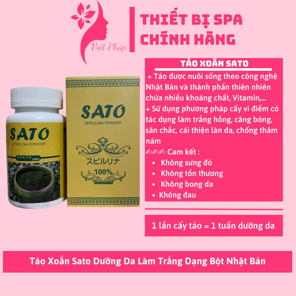 Tảo Xoắn Sato Dưỡng Da Làm Trắng Dạng Bột Nhật Bản