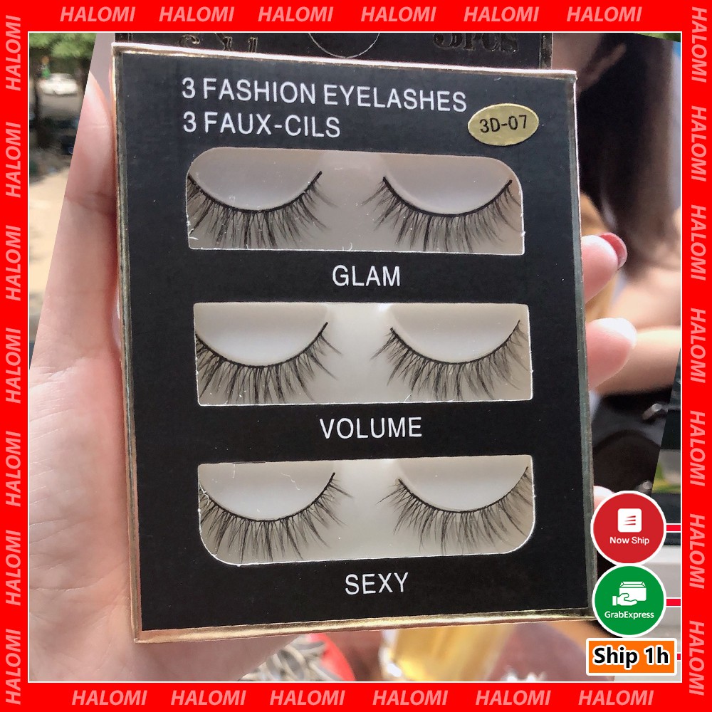 Lông mi chồn tự nhiên 3D 07 sợi mềm 3 cặp chuyên makeup cô dâu