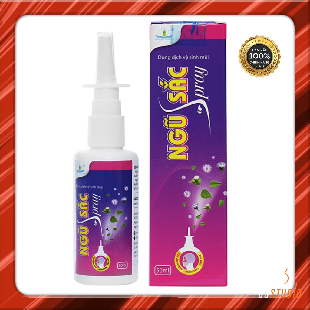 Xịt mũi Ngũ Sắc Spray - Giúp vệ sinh mũi, giảm tình trạnh sổ mũi, nghẹt mũi, viêm xoang nhức đầu chai 50m