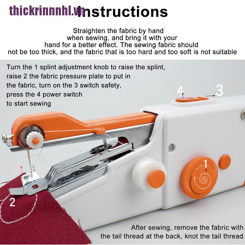 [rinhl]Sewing Machine,Handheld Sewing Machine,Mini Handy Portable Cordless Sewing