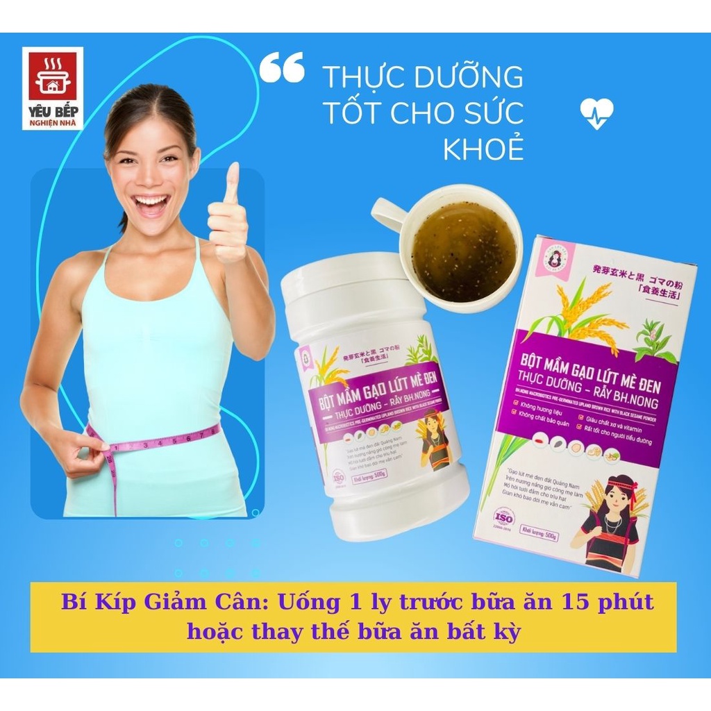 Bột Gạo Lứt Mè Đen Bh.Nong Thực Dưỡng Tốt Cho Sức Khoẻ, Phòng Nhiều Bệnh Tật 500Gr