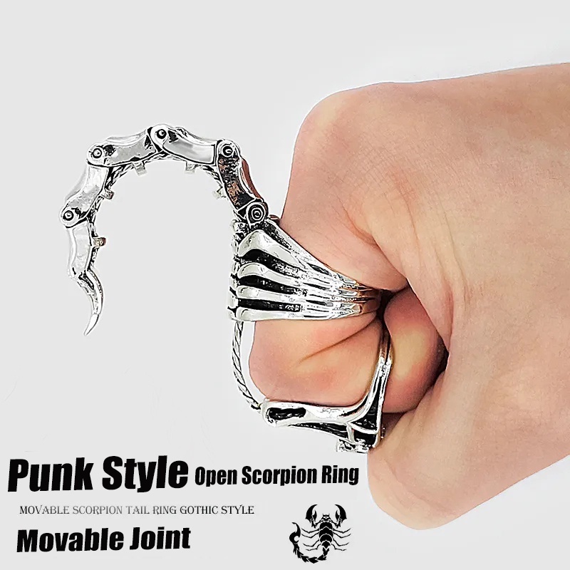 Nhẫn Đeo Tay Kim Loại Hình Bọ Cạp Phong Cách Punk Rock Gothic Độc Đáo Hở Toàn Bộ