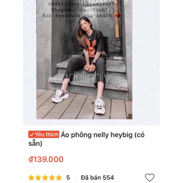 Áo phông nelly heybig thỏ nâu (có sẵn)