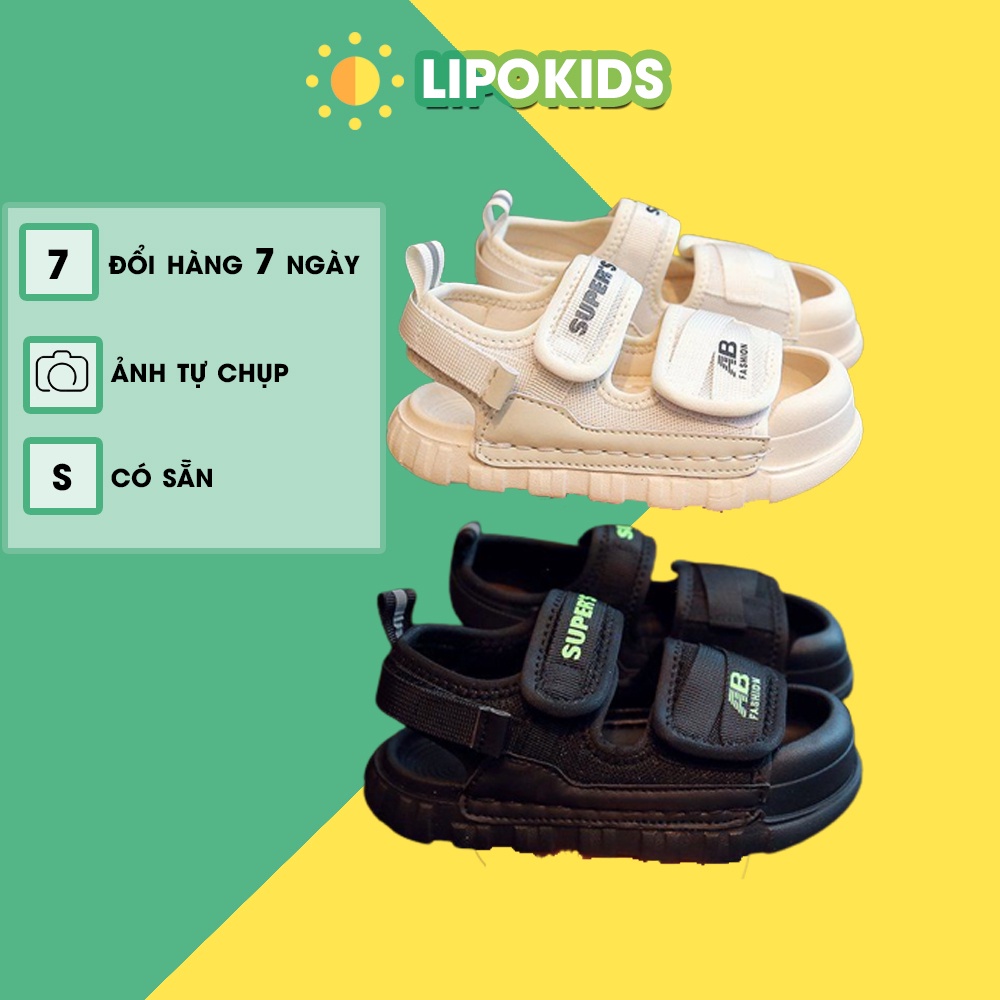 Giày sandal bé trai bé gái Supper's đế mềm chống trơn trượt Xăng đan bé trai đi học size 2-10 tuổi DB097