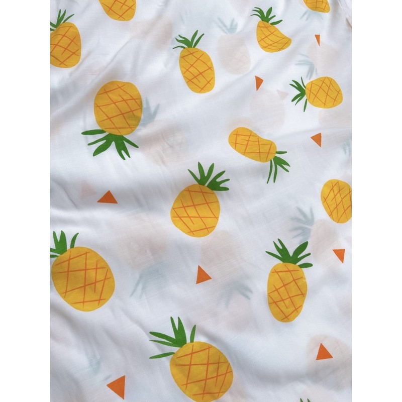 vải đũi mềm mát mịn hình quả dứa to nhiệt đới