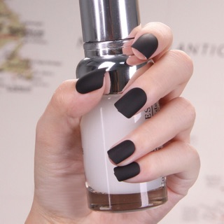 Bộ 24 móng tay giả đen nhám ngắn