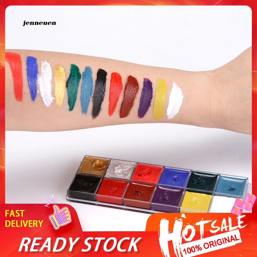 JNUN❧12 in 1 Face Body Paint Art Fancy Dress Beauty Makeup Play Palette Party Pigment