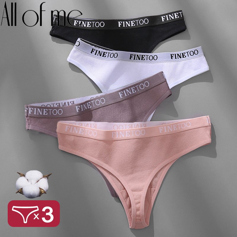 Set 3 Quần Lọt Khe Vải Cotton Gợi Cảm Thời Trang Nữ