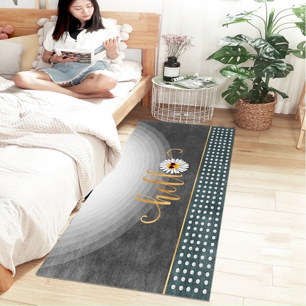 Thảm chân giường LIDACO trải phòng ngủ phòng khách chất liệu nỉ lì kích thước 80x200cm