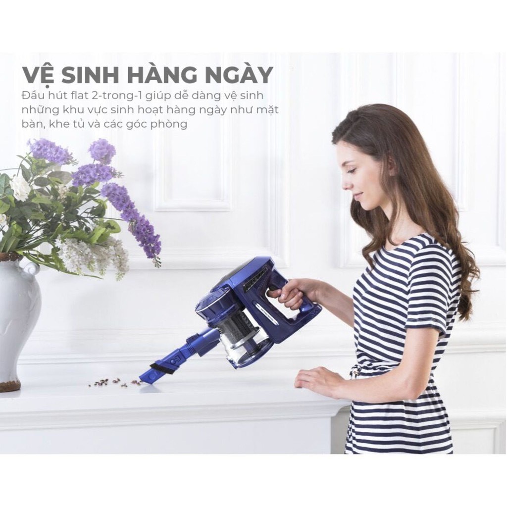 Máy Hút Bụi Không Dây Cầm Tay Gia Đình Đa Năng PUPPYOO WP536 Lực Hút Mạnh Hoạt Động Êm Ái