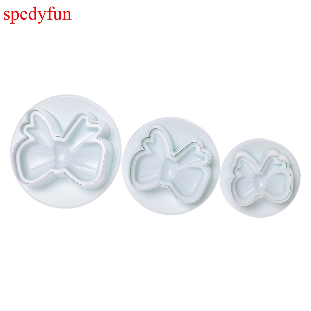 Set 3 khuôn cắt tạo hình nơ trang trí bánh