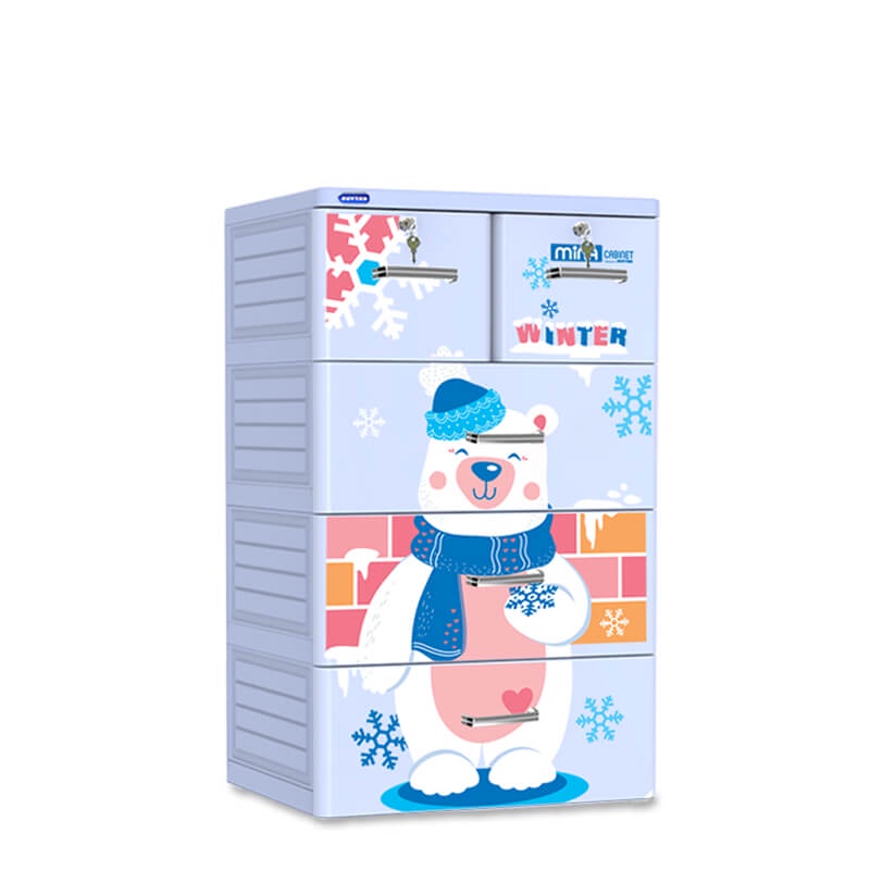 Tủ nhựa Duy Tân Mina 4 tầng , có khóa, có bánh xe - Hàng chính hãng