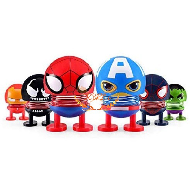 Búp bê biểu tượng cảm xúc Per Mini Lắc The Avengers Head Biểu tượng cảm xúc Mùa xuân lắc Mini