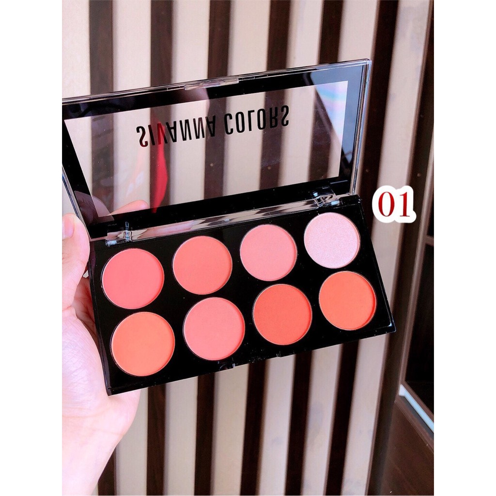 Phấn Má Hồng Tông Cam San Hô, Tạo Khối và Bắt Sáng Sivanna Ultra Brush Palette HF319 No.1