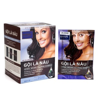 🍀🍀thuốc gội tóc thảo dược matrix herbal brown - gội nâu