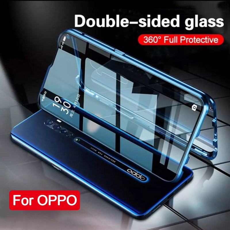 Ốp Điện Thoại Kính Cường Lực Hai Mặt Cho OPPO A16 A7 A5S A12 A5 A3S A15 A15S A54 A94 A5 A9 2020