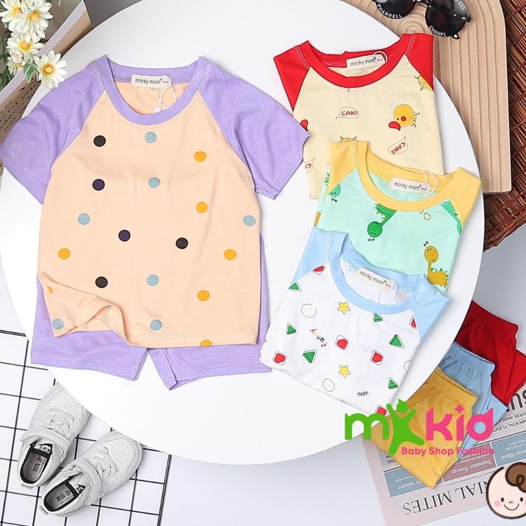 Bộ cộc tay cho bé  bộ Minky Mom cộc tay cho bé trai bé gái  chất thun lạnh cao cấp siêu mềm siêu mát .