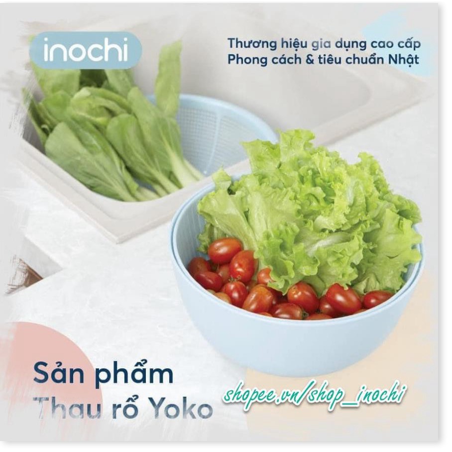 Bộ thau rổ Đa năng Thau rổ 23 cm nhựa thông minh yoko inochi tiện dụng phủ Ag+ kháng khuẩn