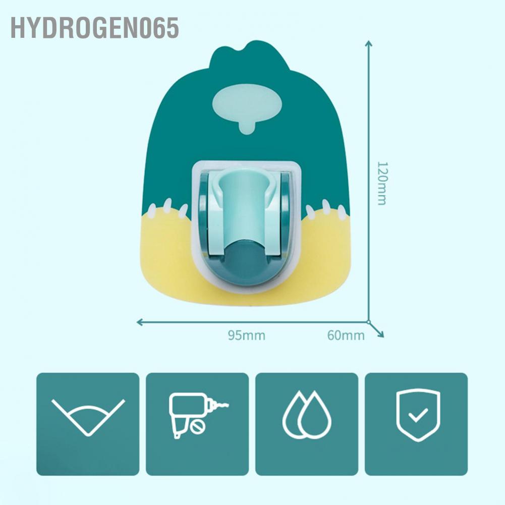 Hydrogen065 Shower Head Holder Bathroom Nail Free Seamless Waterproof Fixed Base with Hook