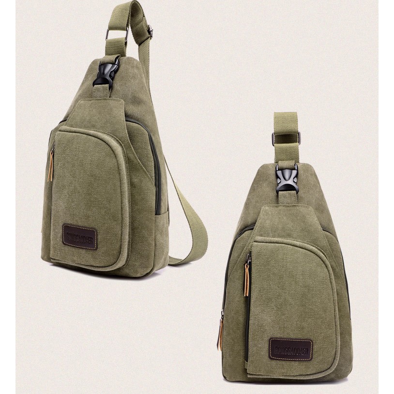 Túi đeo chéo đa năng Canvas phong cách Hàn Quốc Unisex sành điệu cá tính