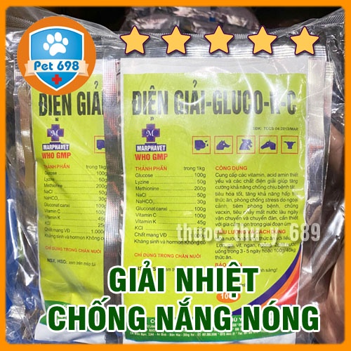 [CAO CẤP] ĐIỆN GIẢI GLUCO-K-C 1kg giải nhiệt chống nắng nóng mùa hè, nâng cao sức đề kháng hỗ trợ miễn dịch vật nuôi