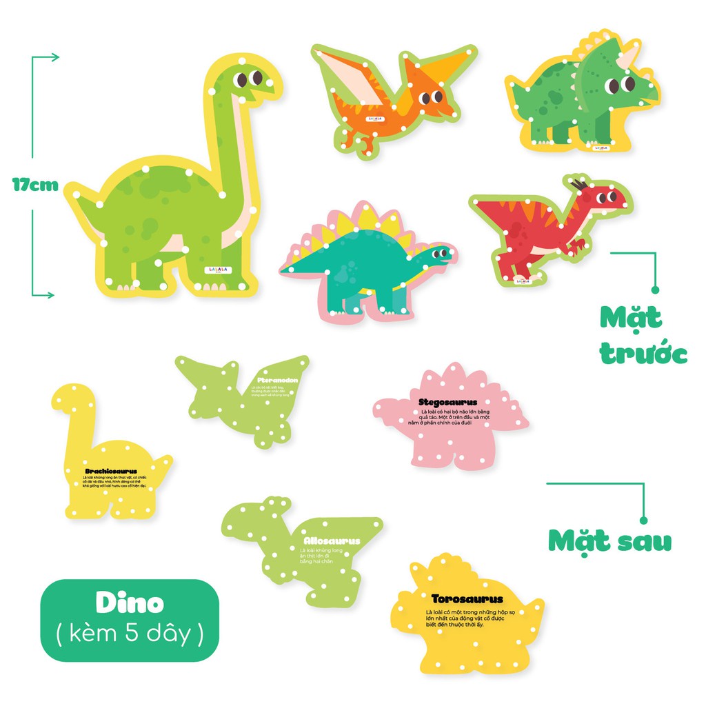 Đồ chơi cho trẻ 1 tuổi, Bộ 10 hình xỏ dây hình thù ngộ nghĩnh, đồ chơi con vật, khủng long, phát triển vận động tinh cho