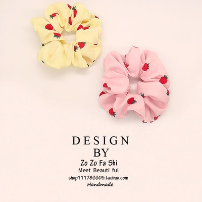 Dây Buộc Tóc Scrunchies, Dây Cột Tóc Dâu Tây