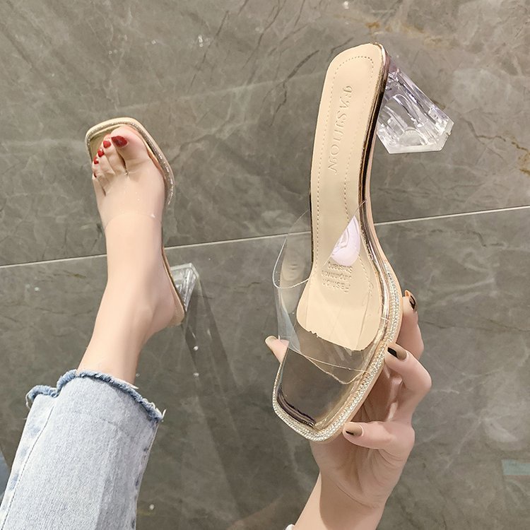 Dép Sandal Cao Gót Trong Suốt Thời Trang Mùa Hè 2023 Sành Điệu