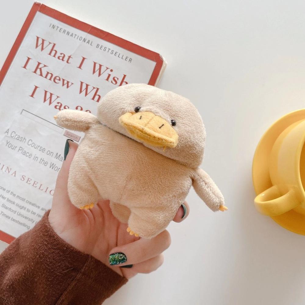 Vỏ Bảo Vệ Hộp Sạc Tai Nghe Bluetooth AirPods 1 2 pro 3 Bằng Silicon Hình Chú Vịt Nhồi Bông Hoạt Hình 3D Dễ Thương