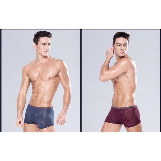 Combo Hộp 4 Quần Sịp Men Thông Hơi + 1 Đôi Tất Cổ Thấp,.