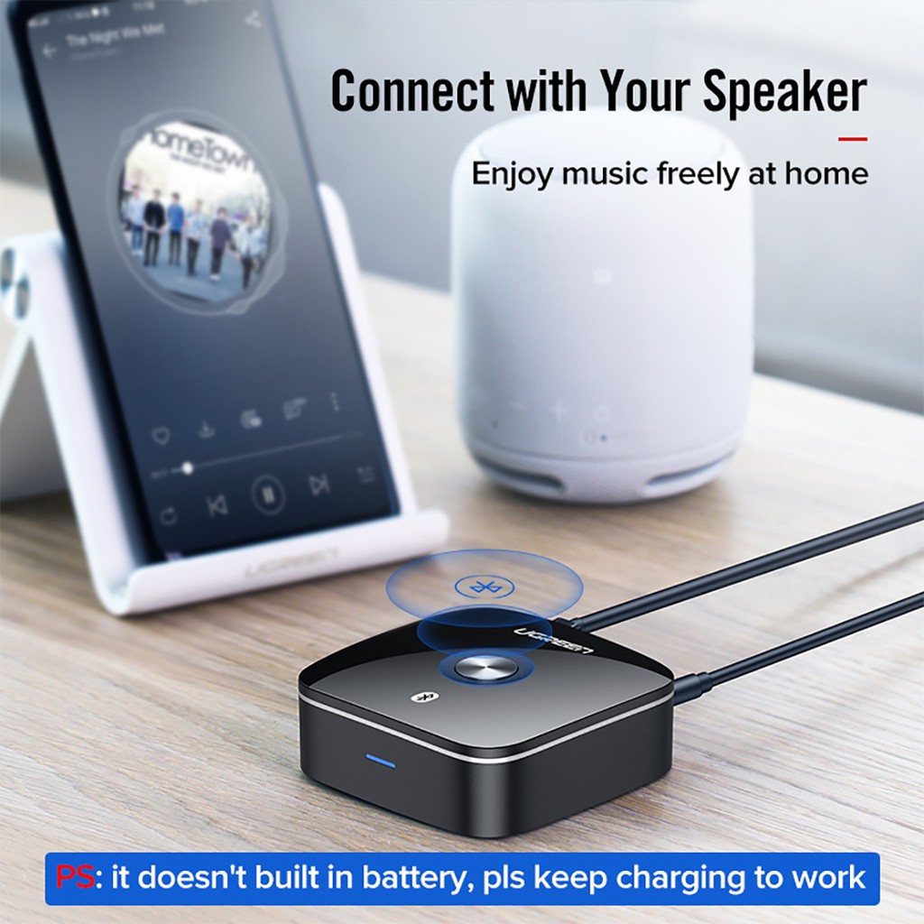 Thiết Bị Thu Bluetooth 5.1 Cao Cấp UGREEN Chính Hãng - Hỗ trợ 3.5mm & 2RCA