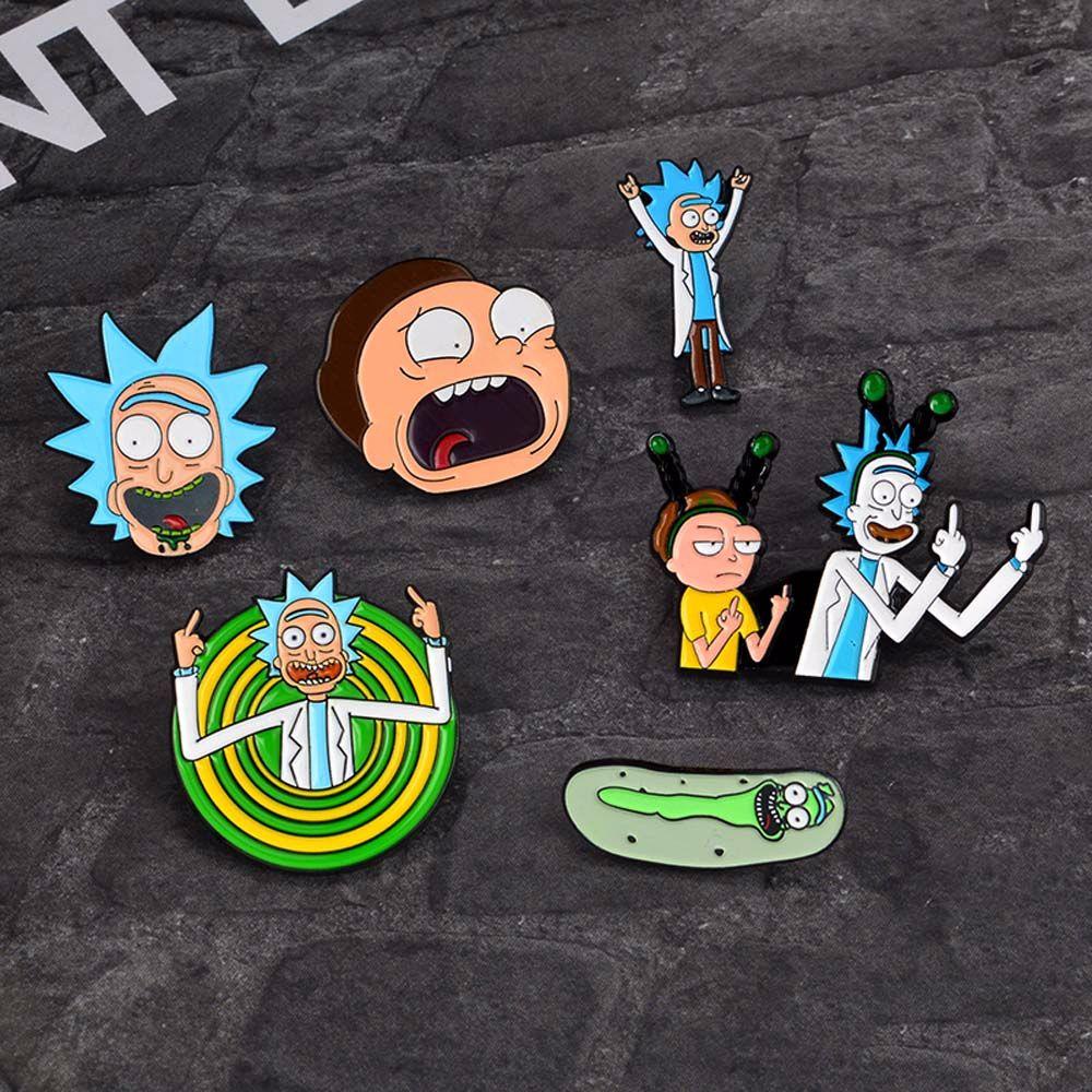 FORBETTER Ghim Cài Áo Hình Nhân Vật Hoạt Hình Rick and Morty Tráng Men Cổ Điển Sáng Tạo Làm Quà Tặng Cho Bé Gái