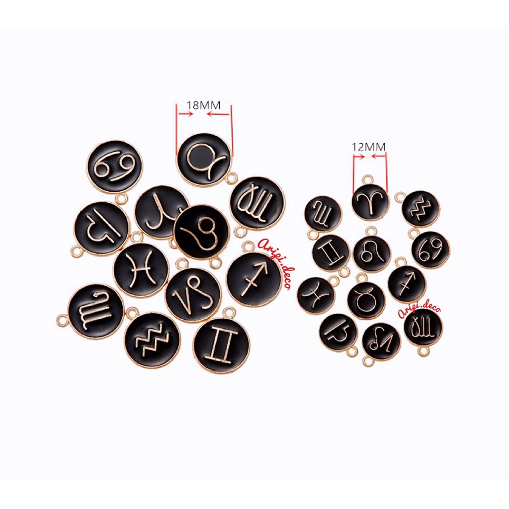 Charm kim loại size nhỏ cung hoàng đạo Hoàng Đạo Zodiac Sign đủ màu pastel K1 /Nguyên liệu handmade