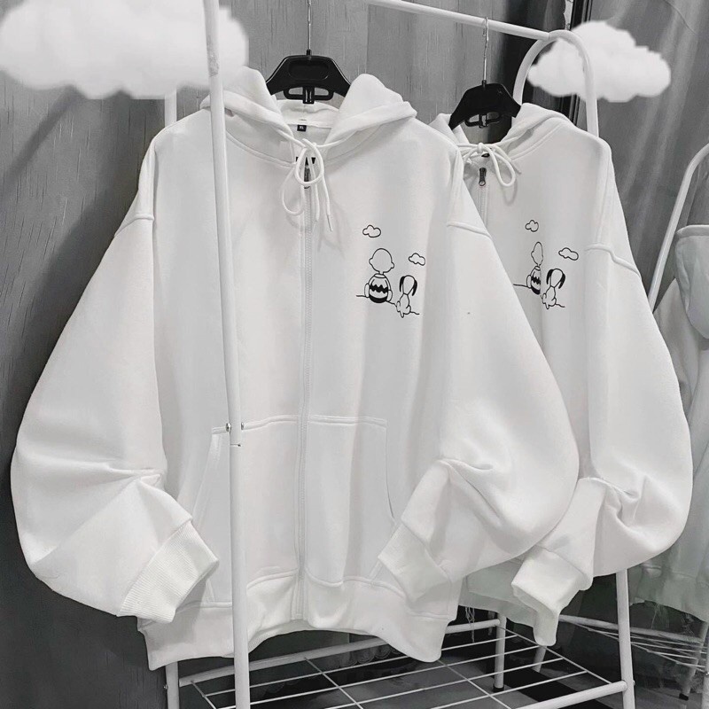 Áo Hoodie Nam Nữ Chú Chó Baby Tâm Sự Siêu Cute - Khoác Nỉ Bông Ngoại Có Dây Kéo UNisex  teenthienha