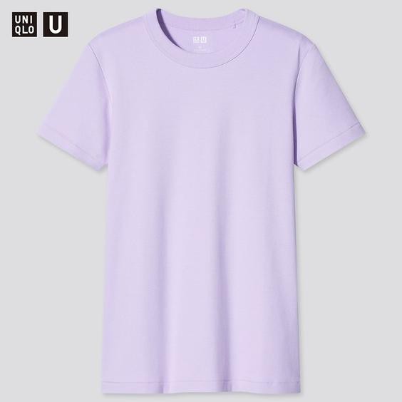 Uniqlo Áo Thun Trơn Cổ Chữ U Thời Trang Xinh Xắn Cho Nữ