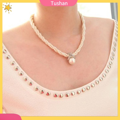 Dây chuyền nữ đính ngọc trai giả sang trọng gợi cảm