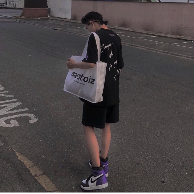 Túi Tote Chính Hãng Uncover/ Sadboizaintcry/ Totebag Đen Levents/ Scrunchies Uncover Siêu Xinh Bảo Vệ Môi Trường