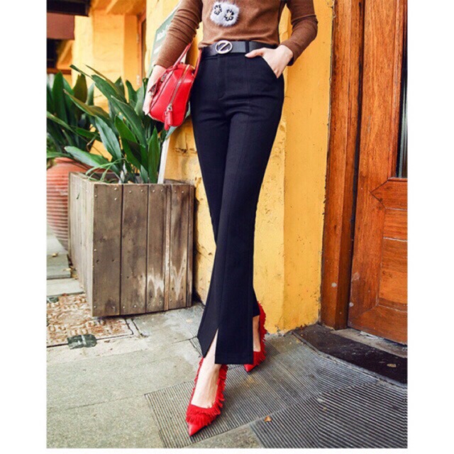 Quần Tây ống loe xẻ ly trước “giống y hình”