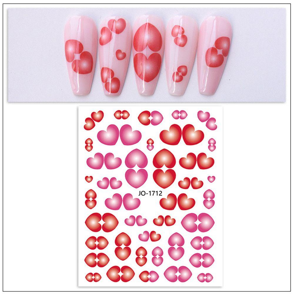 Miếng Dán Trang Trí Móng Tay Họa Tiết Hoa / Trái Tim / Hoa Xinh Xắn