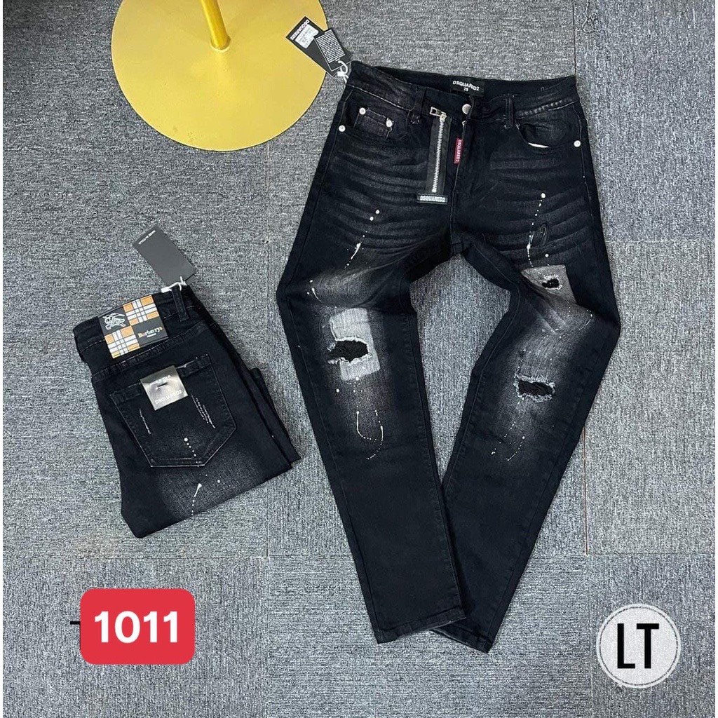 Quần Jean Nam co giãn rách gối năng động