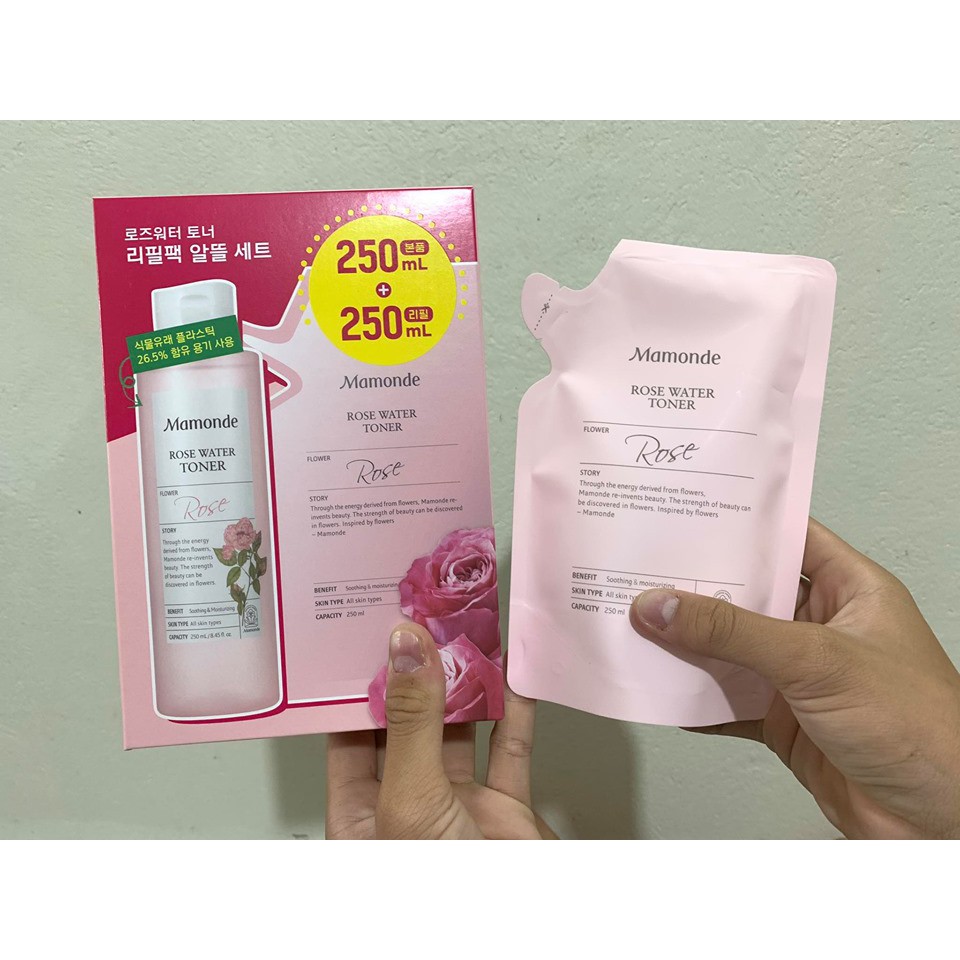 Nước hoa hồng Mamonde rose diếp cá pore clean Hàn Quốc 250ml