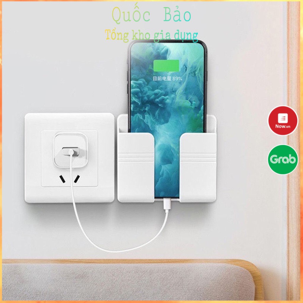 Giá Dán Tường Để Điện Thoại, Remote Điều Khiển, Ổ Cắm/ Giá Đỡ Sạc Điện Thoại Treo Tường/ Kệ Đựng Đồ Dán Tường Đa Năng