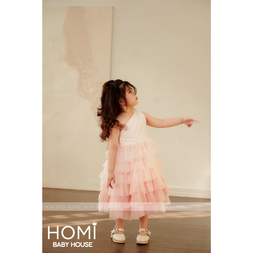 Váy công chúa Yuri cho bé gái  HOMI BABY HOUSE đầm công chúa chéo vai Ombre tầng cho bé gái dự tiệc dạo phố
