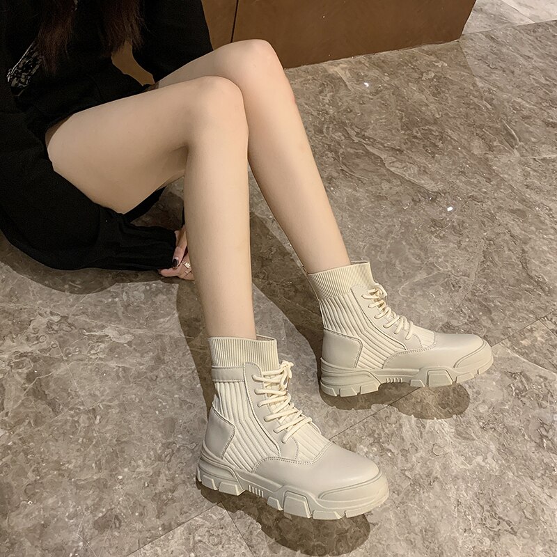 Martin Boots Women new autumn / winter 2020 breathable UK Thick high bottomed British wind shoes Women's high heels